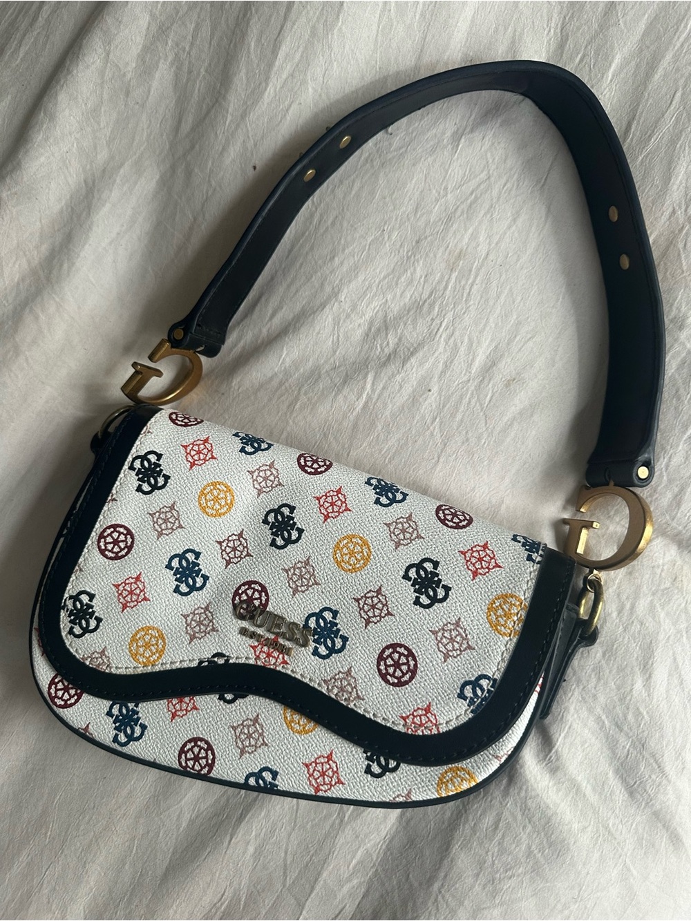 Rare GUESS Monogram Moon & Stars Shoulder Bag